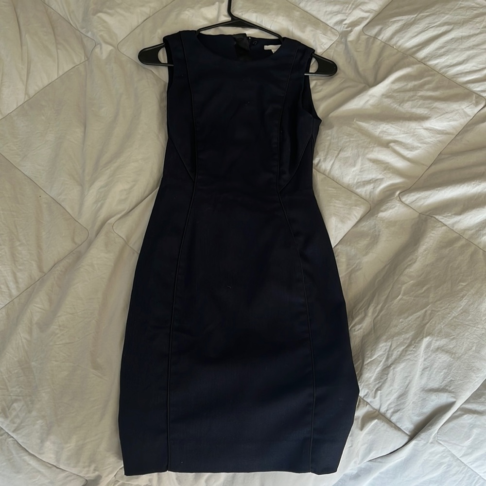 H&M navy blue pencil work dress